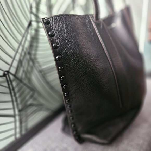 Aimee Kestenberg | Busy Bee Unlined Black Genuine Leather Studded Bag - Picture 5 of 15
